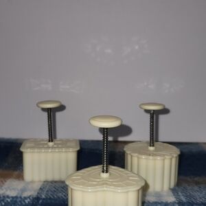Set of Three Cream Cookie Stamps